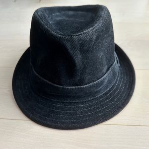 Classy black velvet men’s fedora-style hat by Rivington & Mott New York